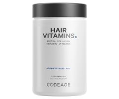 Codeage Hair Vitamins Biotin 10000 mcg Keratin Collagen Supplement (120 Capsules)
